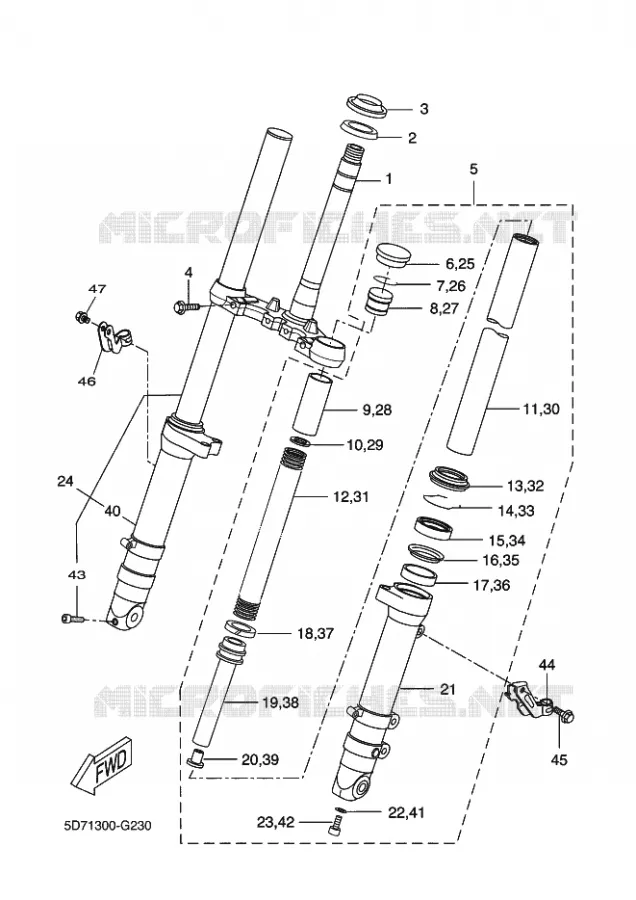Panneau De Fourche Nue Yamaha – Référence 5d7f836k00 – Pour YZF-R125 – Neuf Sous Emballage