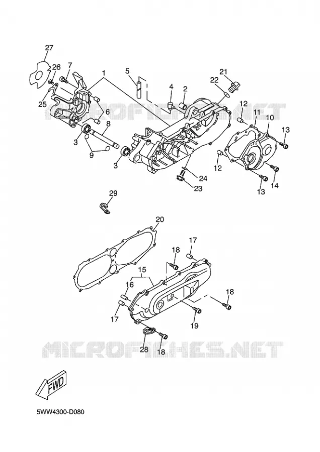 CARTER MOTEUR Yamaha SCOOTER 50 2011 BOOSTER  CW50