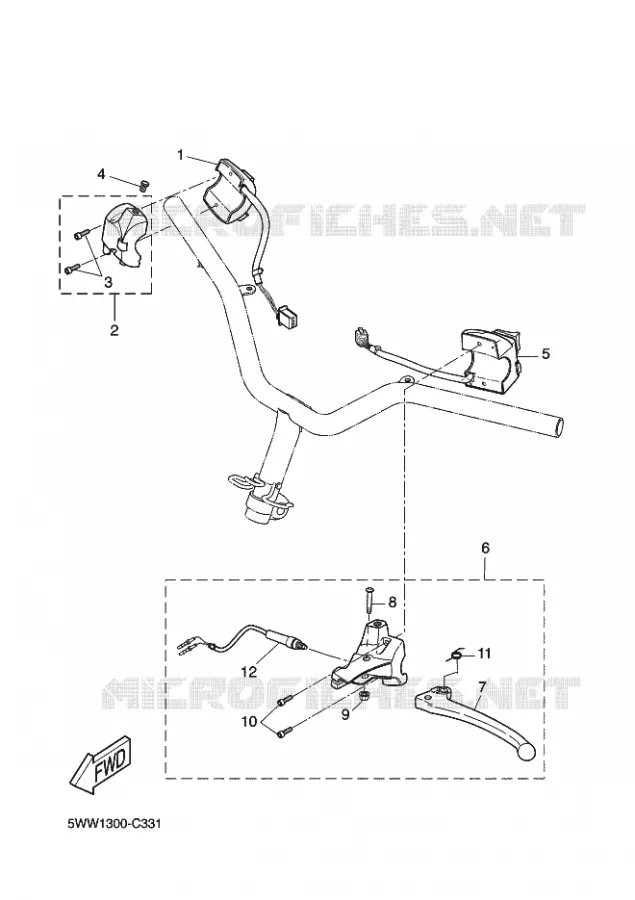 COMMODO / LEVIER Yamaha SCOOTER 50 2011 BOOSTER  CW50