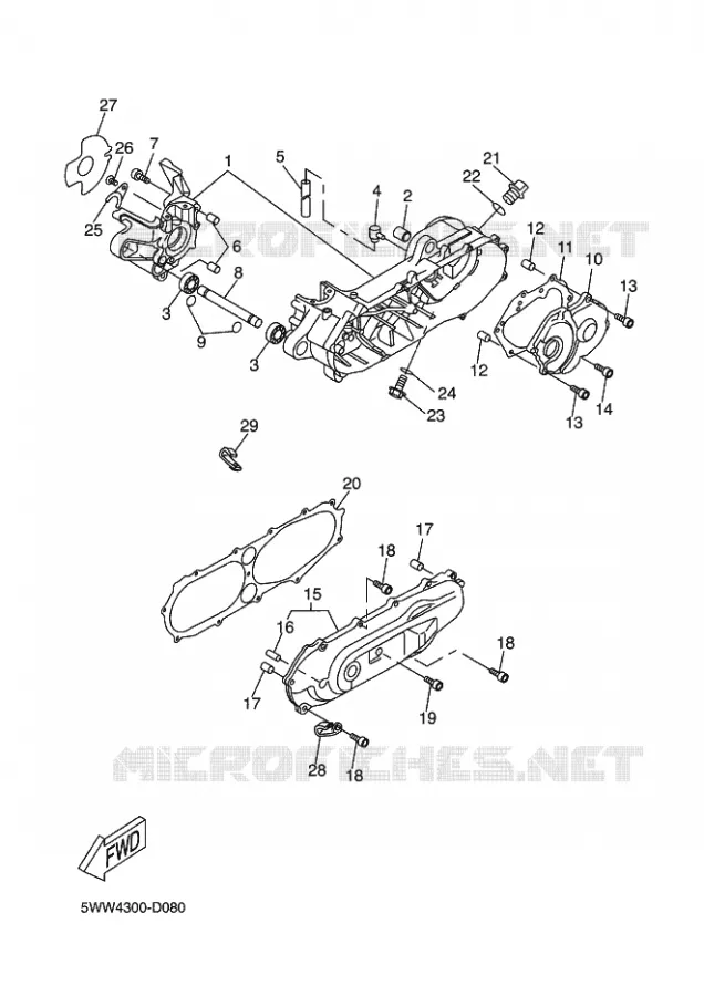 CARTER MOTEUR Yamaha SCOOTER 50 2011 BOOSTER  CW50