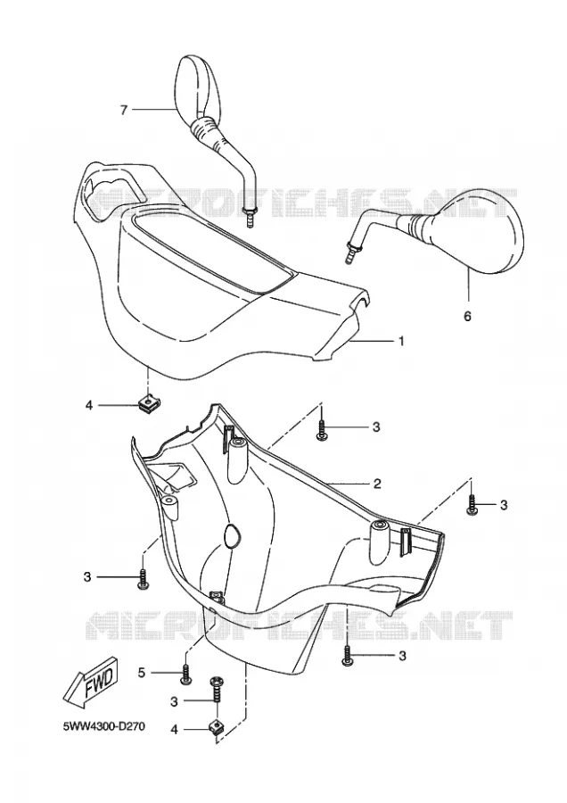 CARENAGES 1  Yamaha SCOOTER 50 2011 BWS  CW50 BW'S