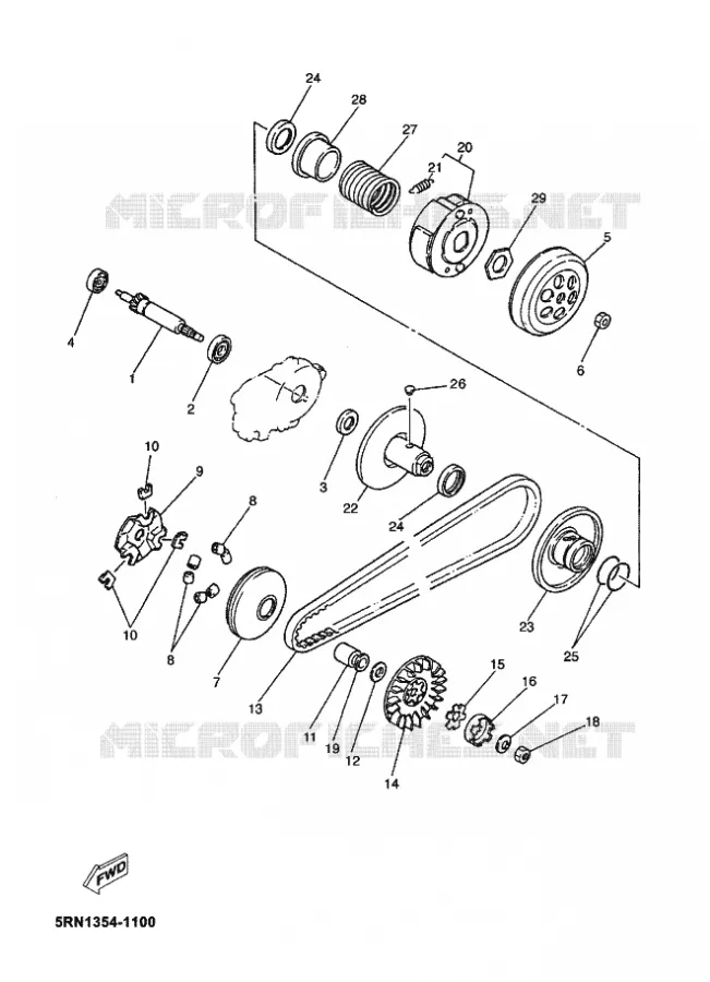 EMBRAYAGE DE DEMARREUR Yamaha SCOOTER 50 2011 JOG R  CS50 JOG R