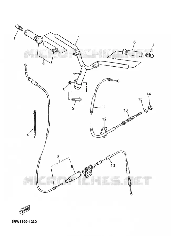 GUIDON ET CABLES Yamaha SCOOTER 50 2011 JOG R  CS50 JOG R