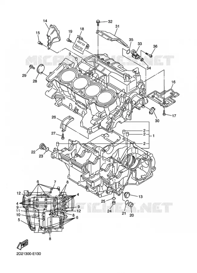 CARTER MOTEUR Yamaha MOTO 1300 2011 FJR AS ABS  FJR1300AS