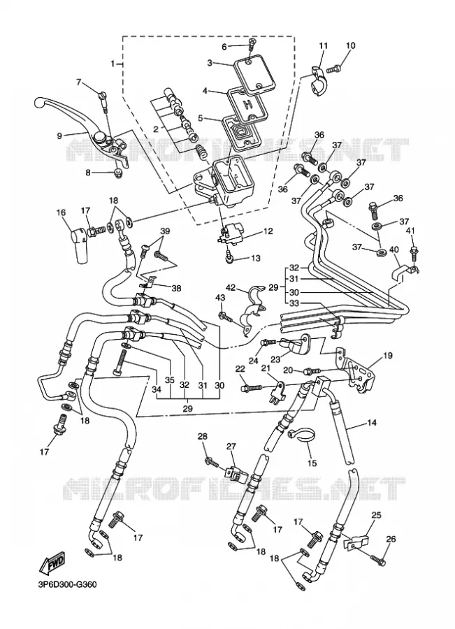MAITRE CYLINDRE DE FREIN AVANT Yamaha MOTO 1300 2011 FJR AS ABS  FJR1300AS