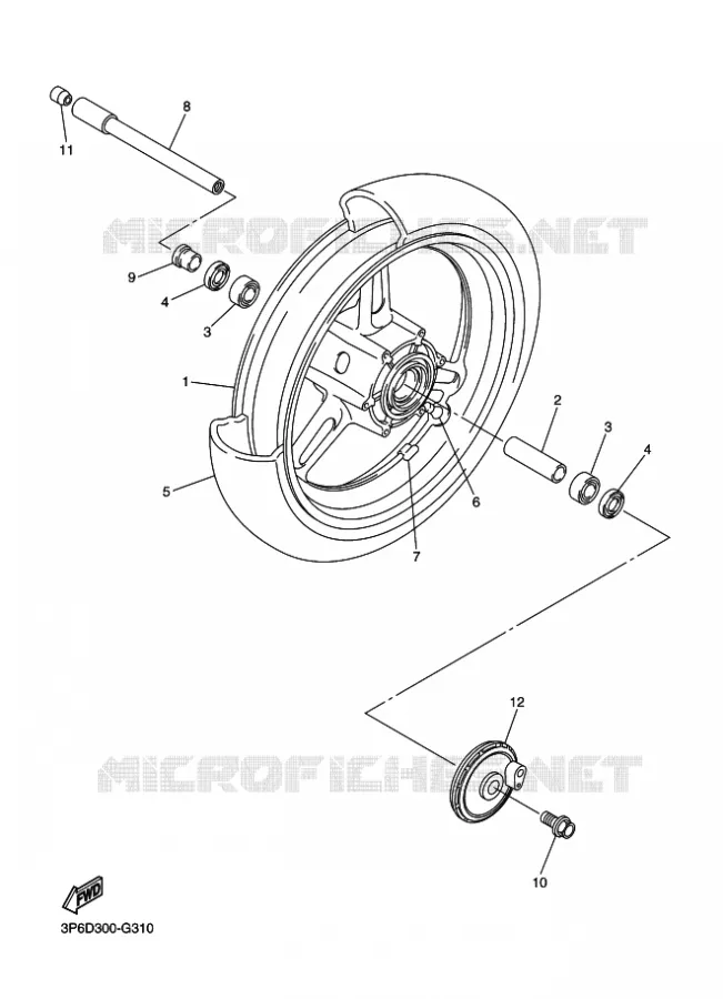 ROUE AVANT Yamaha MOTO 1300 2011 FJR AS ABS  FJR1300AS