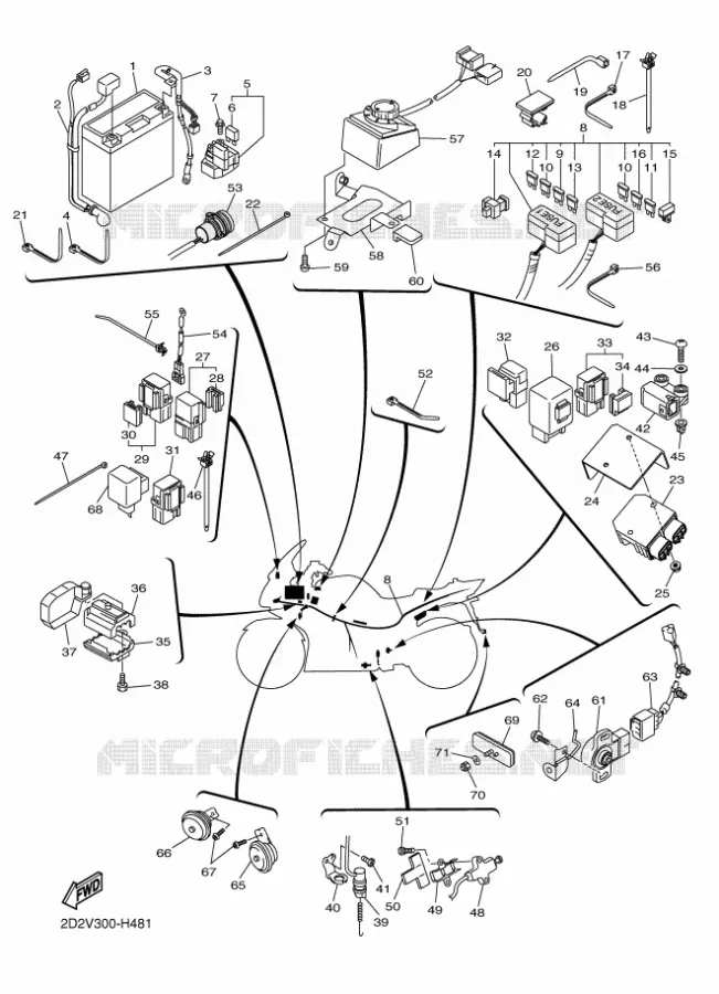 PARTIE ELECTRIQUE 2 Yamaha MOTO 1300 2011 FJR AS ABS  FJR1300AS