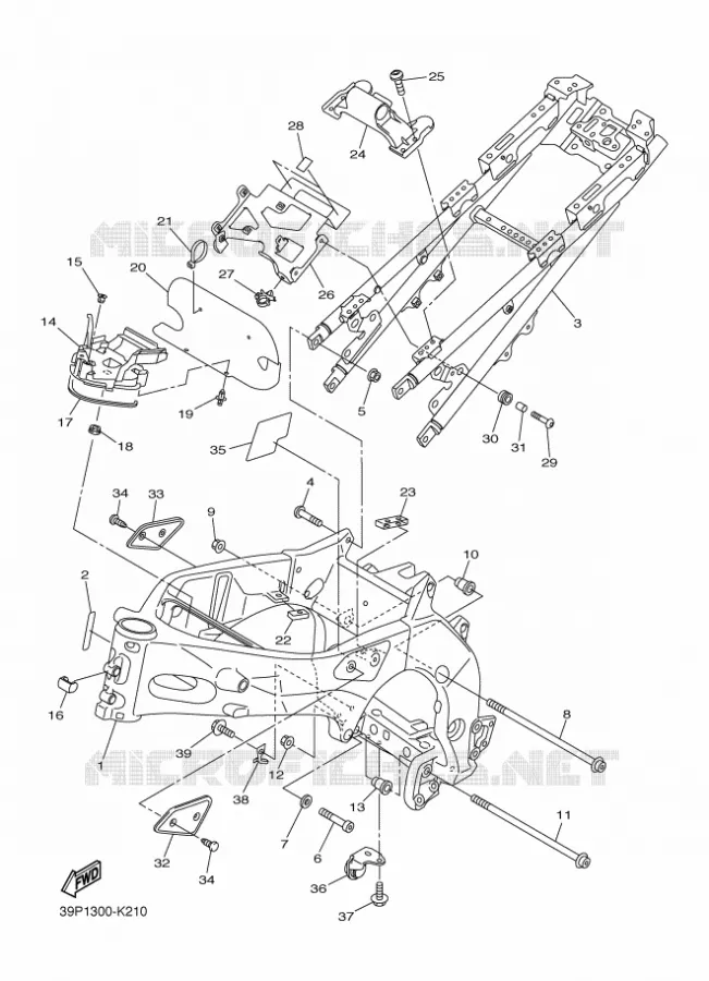 CADRE Yamaha MOTO 800 2011 FZ8  FZ8-N