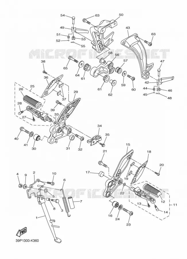 SUPPORT / REPOSE PIEDS Yamaha MOTO 800 2011 FZ8  FZ8-N