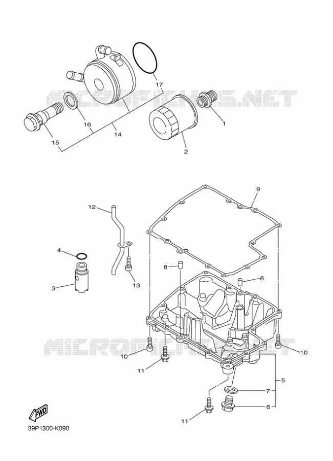 FILTRE A HUILE Yamaha MOTO 800 2011 FZ8  FZ8-N