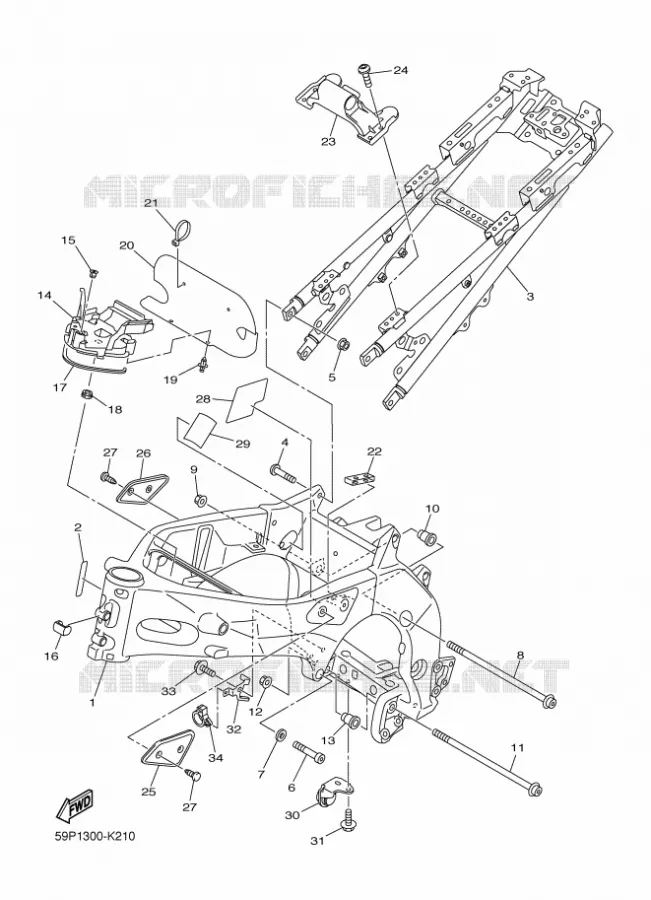 CADRE Yamaha MOTO 800 2011 FZ8 ABS  FZ8-NA