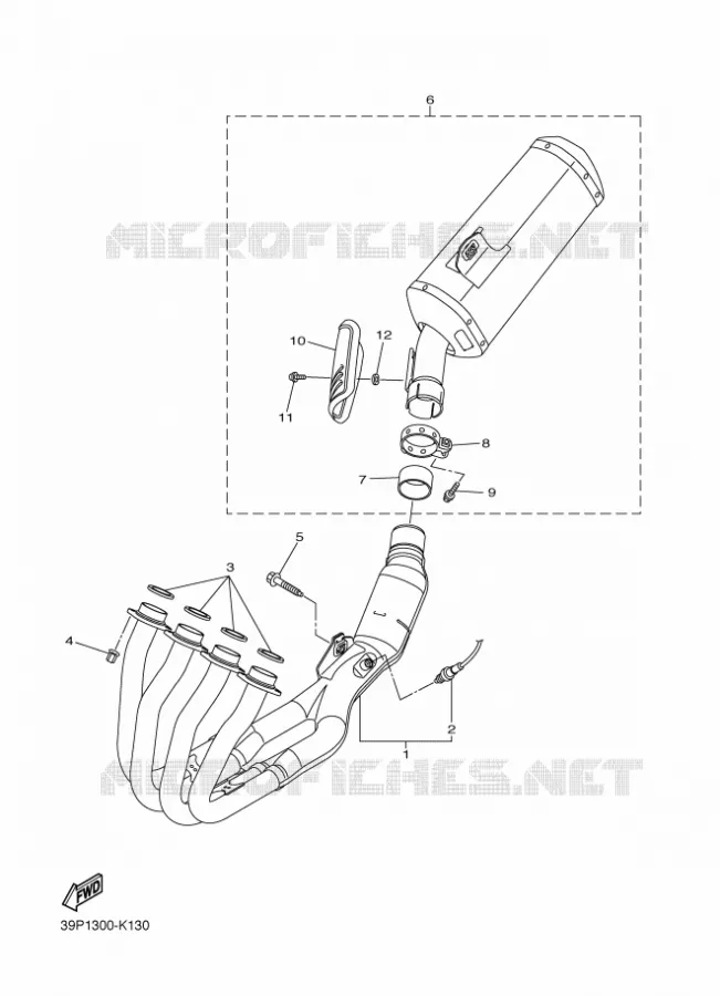 ECHAPPEMENT Yamaha MOTO 800 2011 FZ8 ABS  FZ8-NA