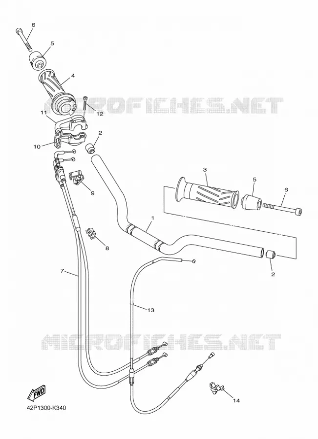 GUIDON ET CABLES Yamaha MOTO 800 2011 FAZER  FZ8-S FAZER -