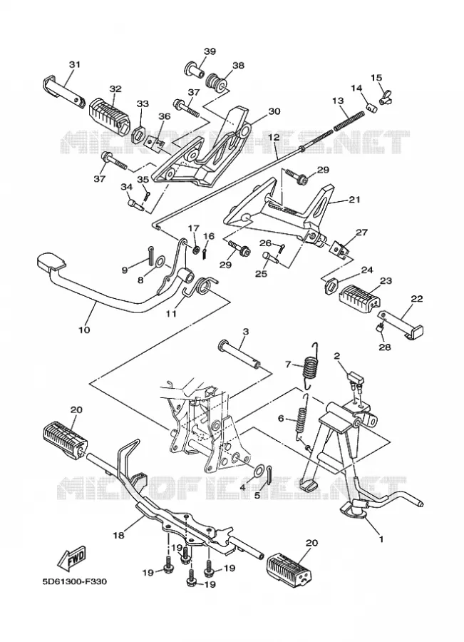 SUPPORT / REPOSE PIEDS Yamaha SCOOTER 135 2011 CRYPTON  T135FI