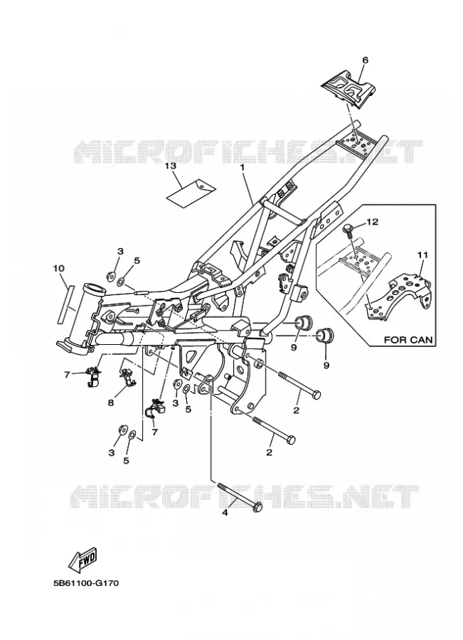 CADRE Yamaha MOTO 110 2011 TTRE  TT-R110E