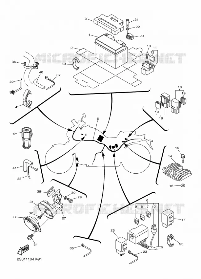 PARTIE ELECTRIQUE 2 Yamaha MOTO 1700 2011 VMAX  VMX17