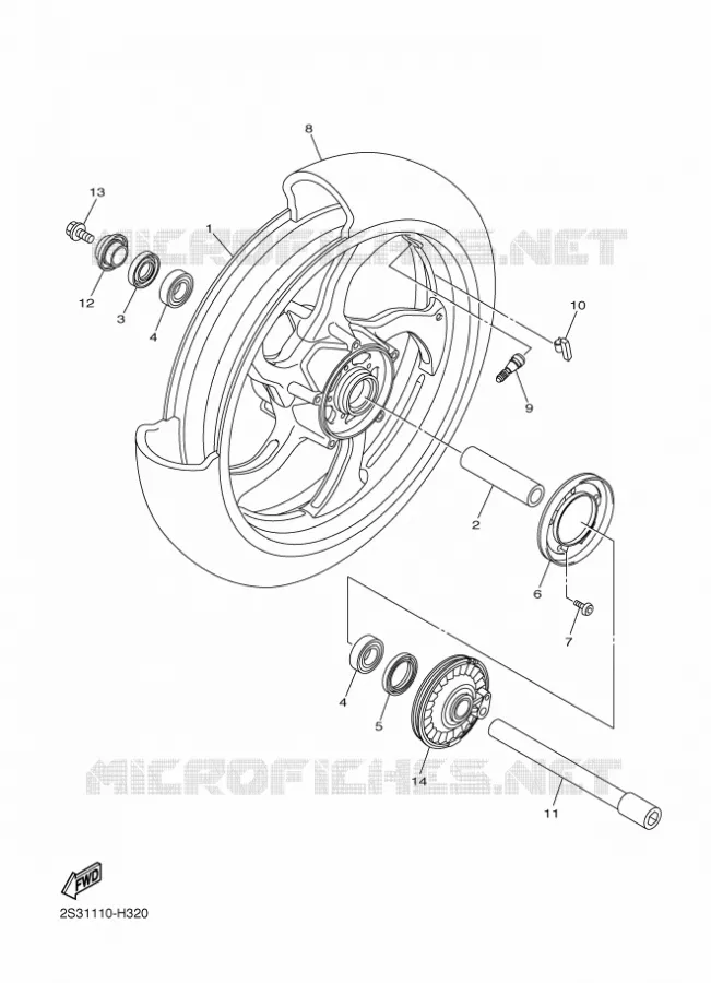 ROUE AVANT Yamaha MOTO 1700 2011 VMAX  VMX17