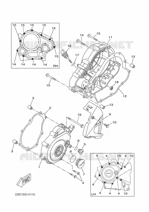 CARTER - MOTEUR 1 Yamaha MOTO 125 2011 WR-R  WR125R