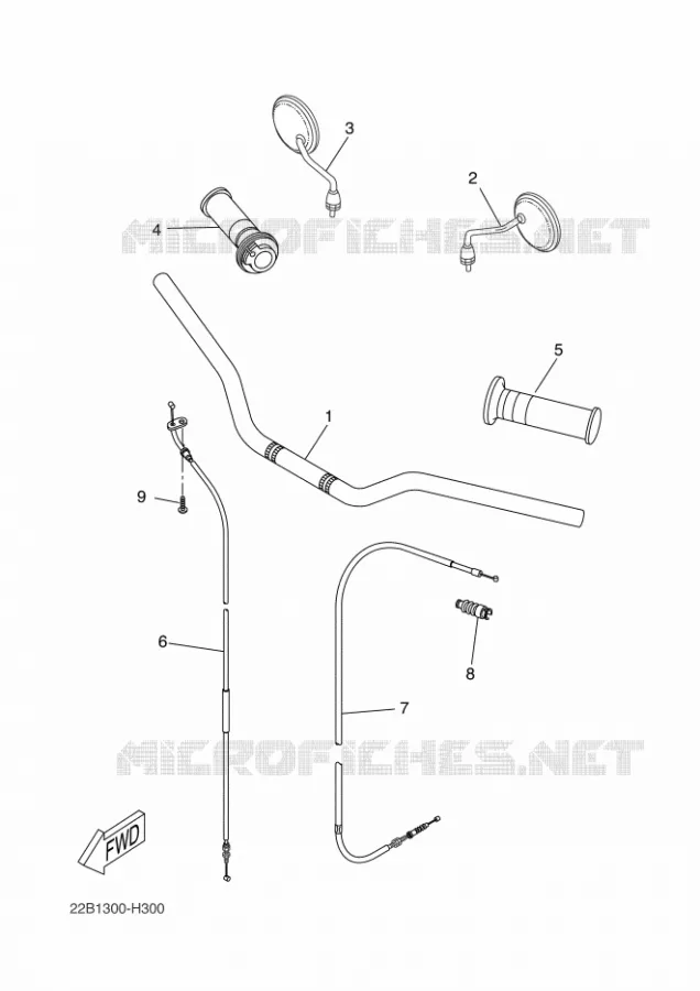 GUIDON ET CABLES Yamaha MOTO 125 2011 WR-R  WR125R