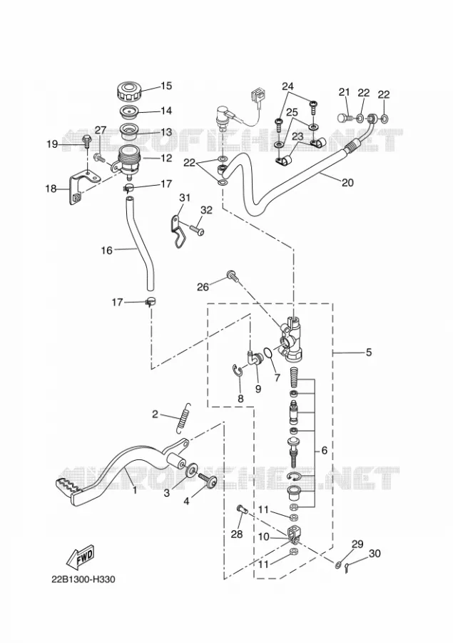 MAITRE CYLINDRE DE FREIN ARRIERE Yamaha MOTO 125 2011 WR-R  WR125R