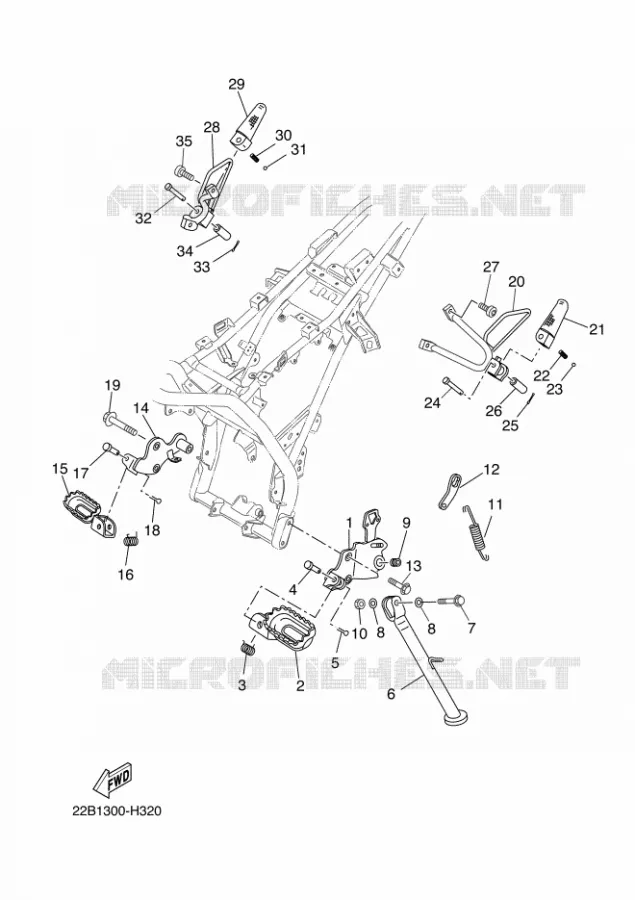 SUPPORT / REPOSE PIEDS Yamaha MOTO 125 2011 WR-R  WR125R