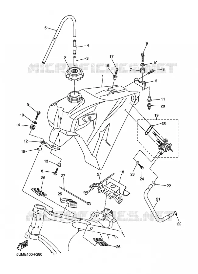 RESERVOIR A ESSENCE Yamaha MOTO 250 2011 WRF  WR250F