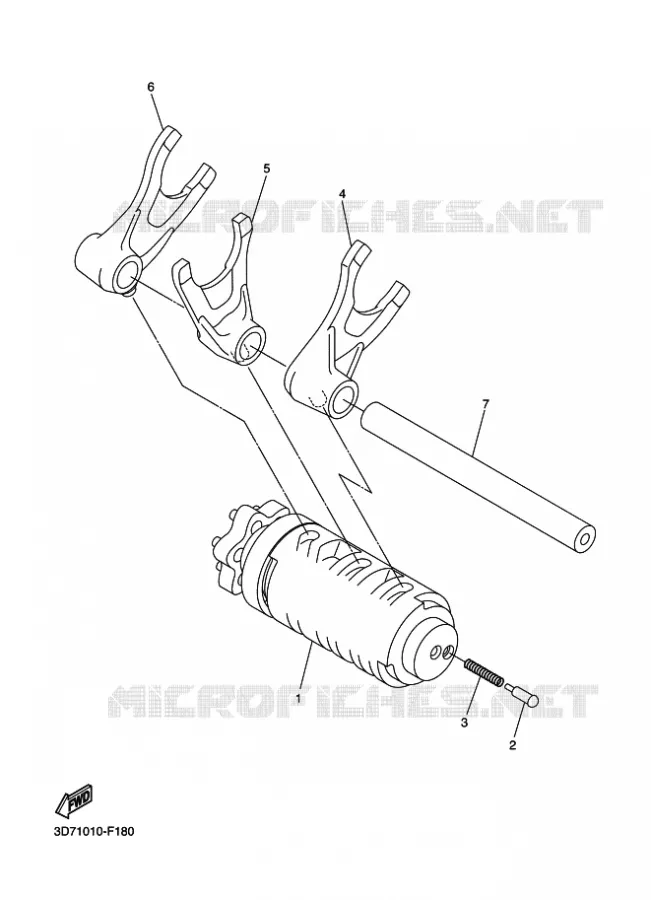 BARILLET DE SELECTION / FOURCHETTES Yamaha MOTO 250 2011 WR-R  WR250R