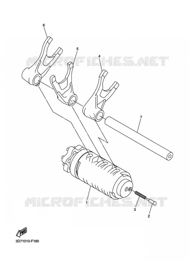 BARILLET DE SELECTION / FOURCHETTES Yamaha MOTO 250 2011 WR-R  WR250R