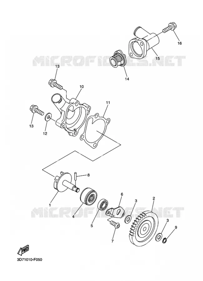 POMPE A EAU / DURITES Yamaha MOTO 250 2011 WR-R  WR250R