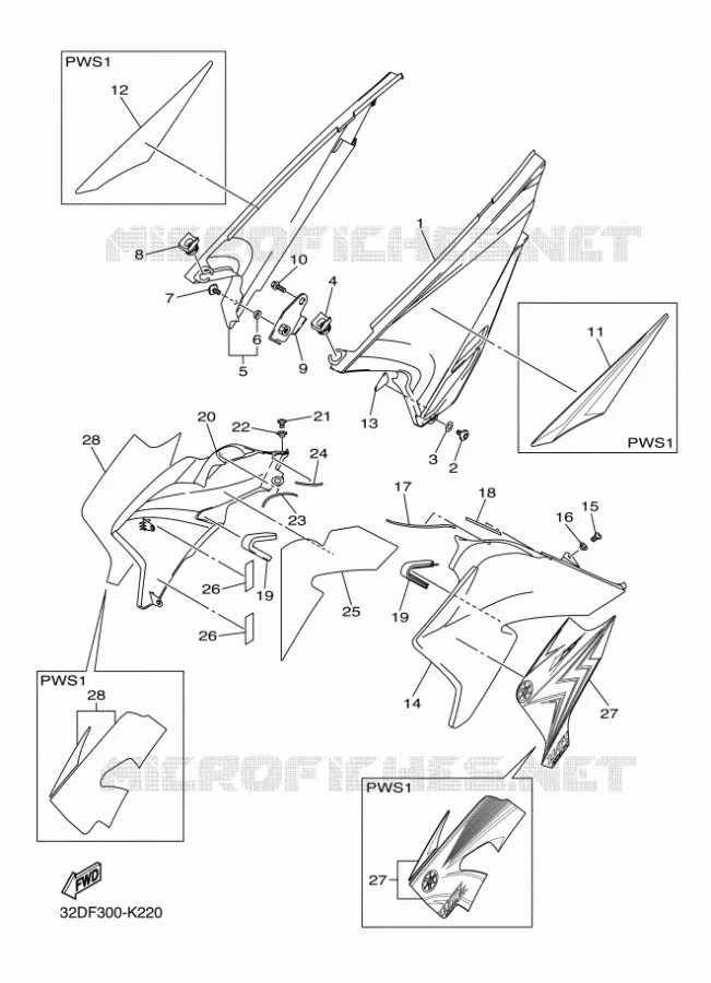 COUVERCLE LATERAL Yamaha MOTO 250 2011 WR-R  WR250R