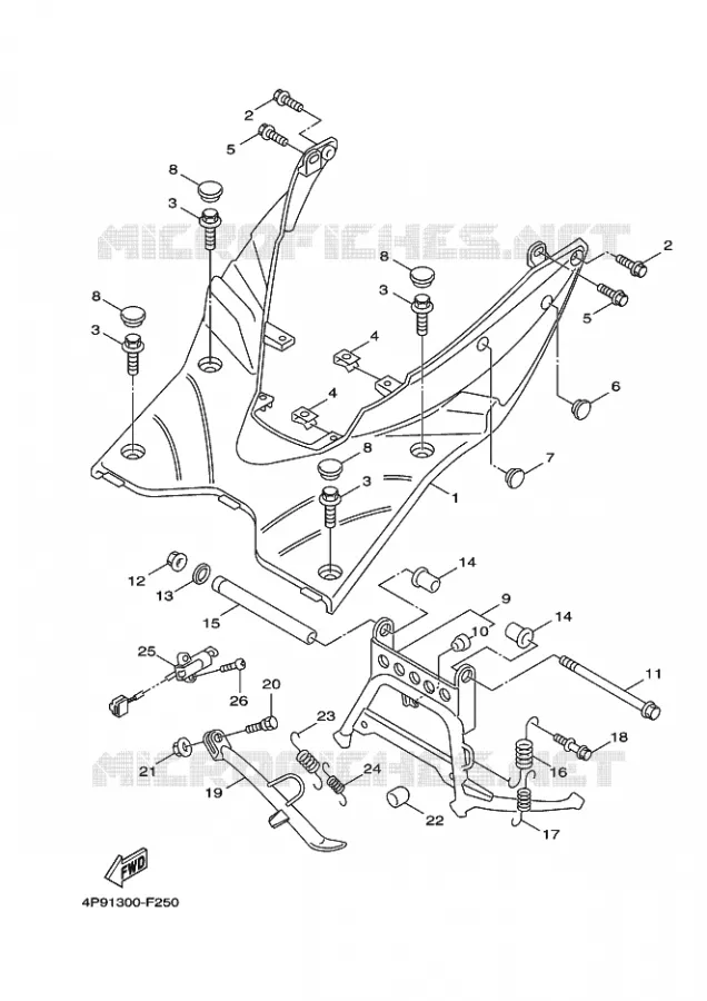 SUPPORT / REPOSE PIEDS Yamaha SCOOTER 125 2011 CYGNUS  XC125