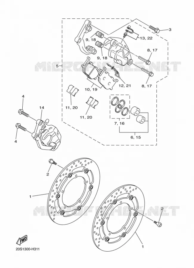 ETRIER DE FREIN AVANT Yamaha MOTO 600 2011 XJ6  XJ6N