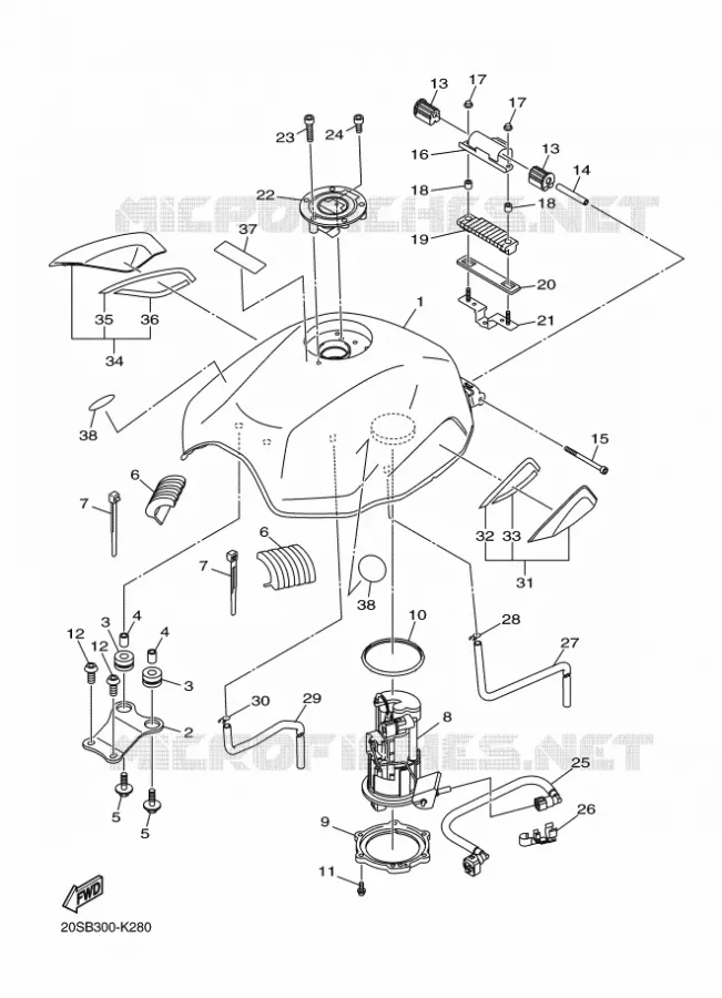 RESERVOIR A ESSENCE Yamaha MOTO 600 2011 XJ6  XJ6N