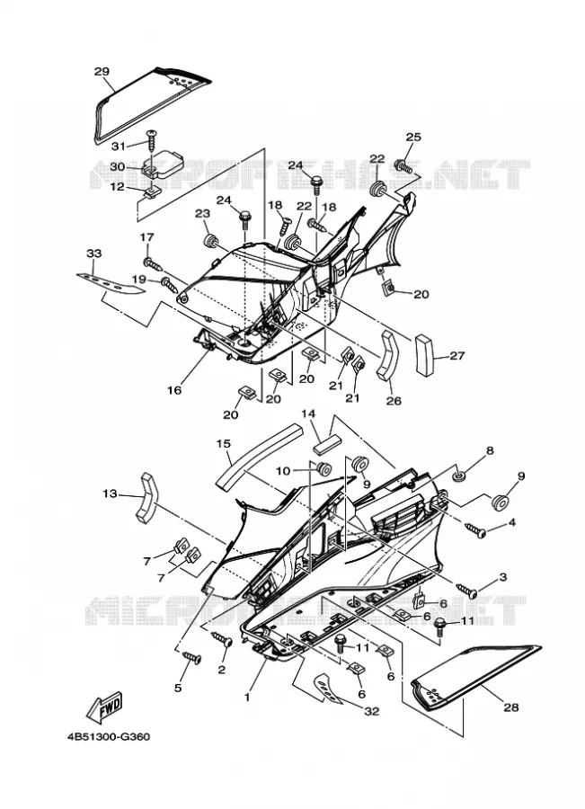 SUPPORT / REPOSE PIEDS 2 Yamaha SCOOTER 500 2011 TMAX  XP500 TMAX