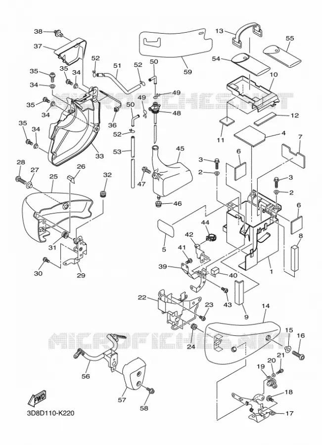 COUVERCLE LATERAL Yamaha MOTO 1300 2011 MIDNIGHT STAR  XVS1300A