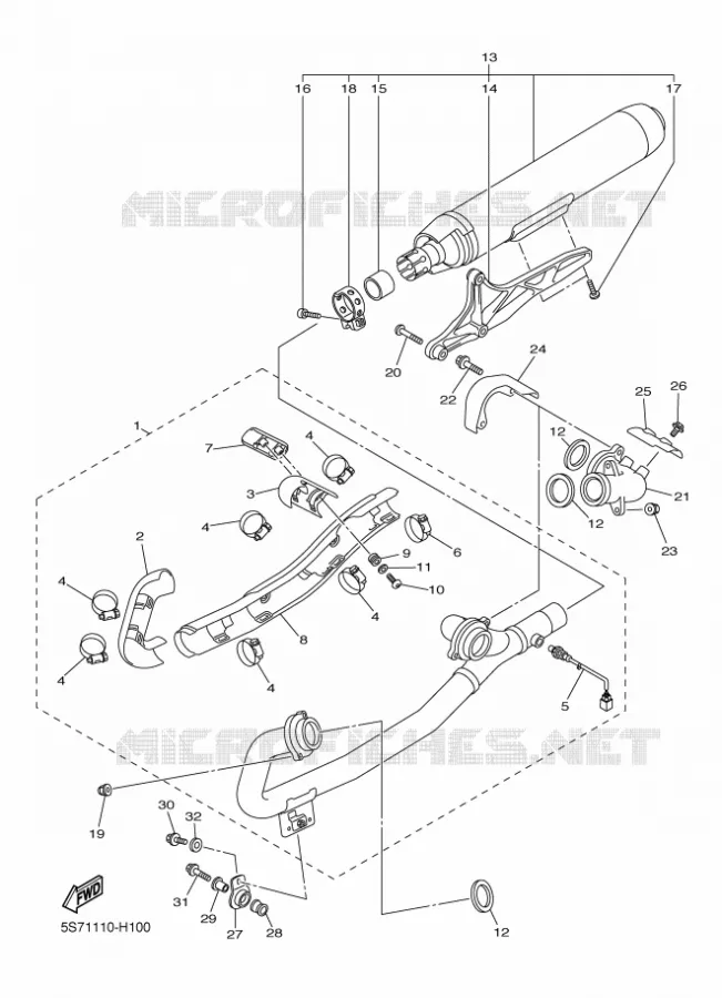 ECHAPPEMENT Yamaha MOTO 950 2011 MIDNIGHT STAR  XVS950A