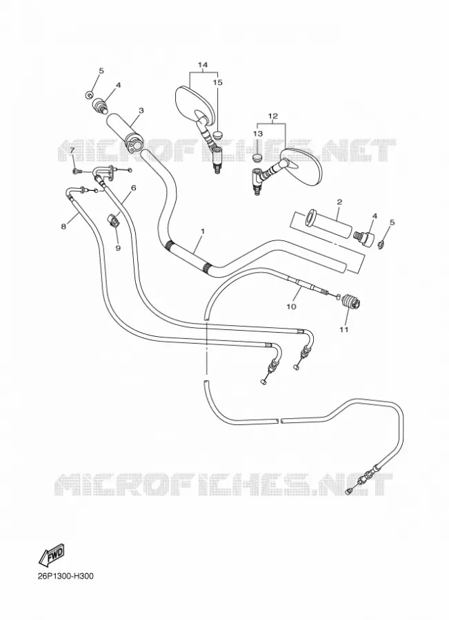 GUIDON ET CABLES Yamaha MOTO 950 2011 MIDNIGHT STAR  XVS950A