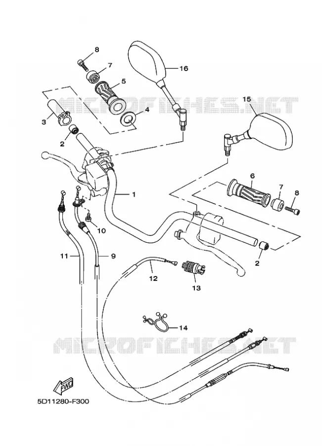 GUIDON ET CABLES Yamaha MOTO 250 2011 YBR  YBR250