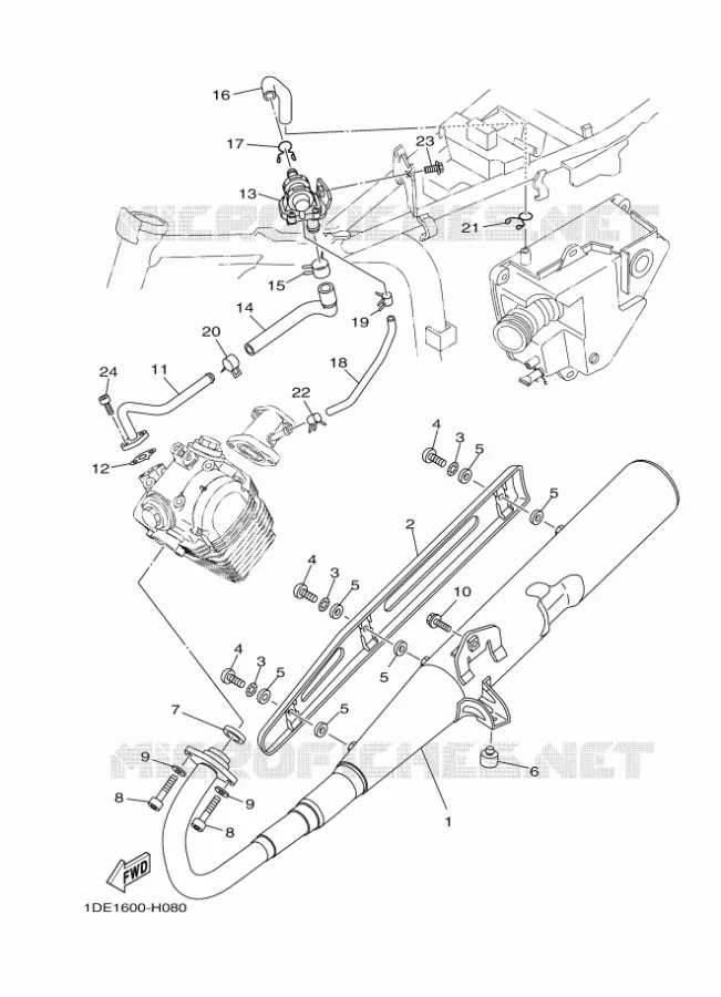 ECHAPPEMENT Yamaha MOTO 110 2011 Autres modeles  YD110S CRUX