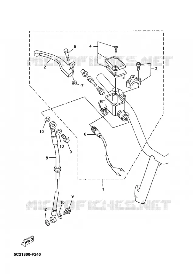 MAITRE CYLINDRE DE FREIN AVANT Yamaha SCOOTER 50 2011 NEOS  YN50 NEO'S
