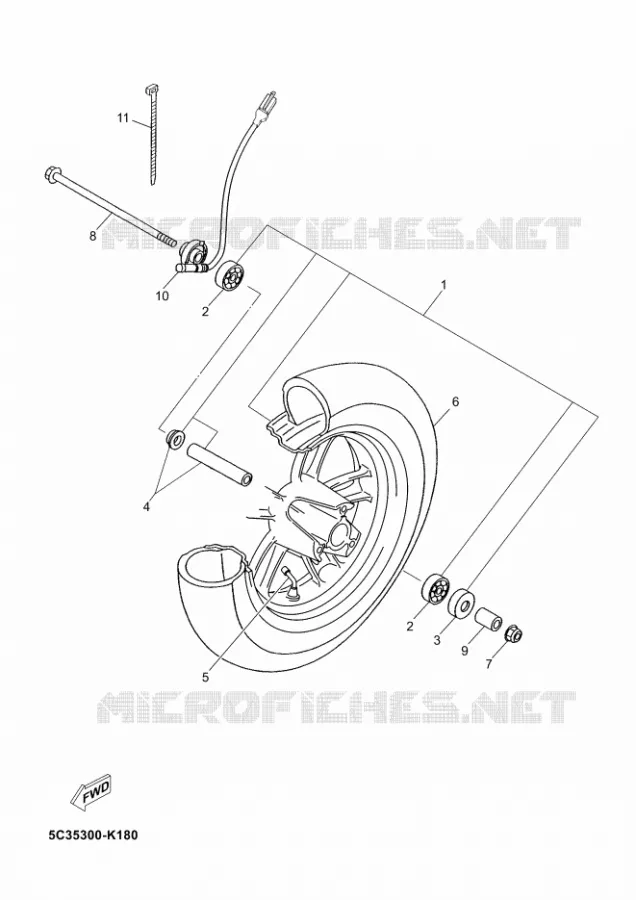 ROUE AVANT Yamaha SCOOTER 50 2011 NEOS  YN50 NEO'S