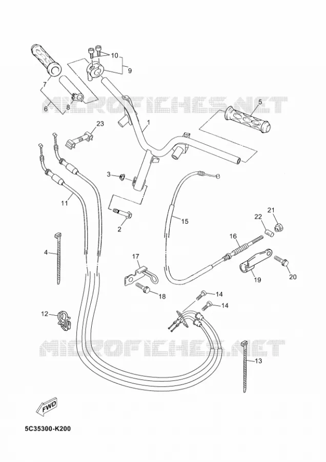 GUIDON ET CABLES Yamaha SCOOTER 50 2011 NEOS 4T  YN50F NEO'S