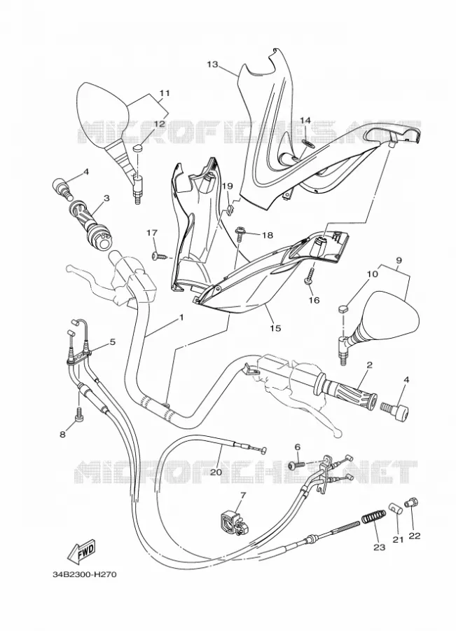 GUIDON ET CABLES Yamaha SCOOTER 400 2011 MAJESTY  YP400