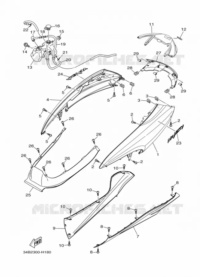 COUVERCLE LATERAL Yamaha SCOOTER 400 2011 MAJESTY  YP400