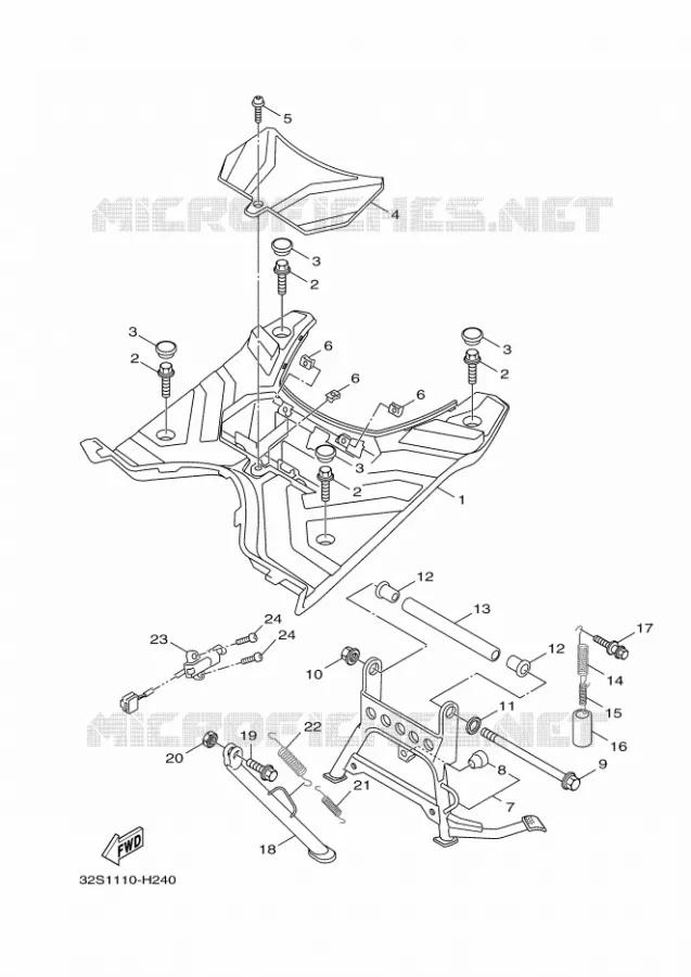SUPPORT / REPOSE PIEDS Yamaha SCOOTER 125 2011 BWS  YW125 BW'S 125