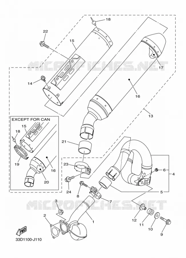 ECHAPPEMENT Yamaha MOTO 450 2011 YZF  YZ450F