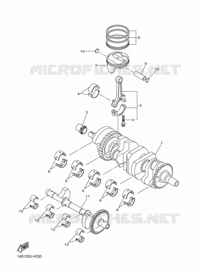 VILEBREQUIN / PISTON Yamaha MOTO 1000 2011 R1  YZF-R1 R1