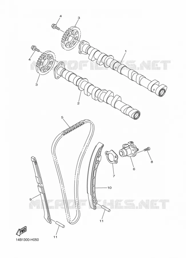 ARBRE A CAMES / CHAINE DE DISTRIBUTION Yamaha MOTO 1000 2011 R1  YZF-R1 R1