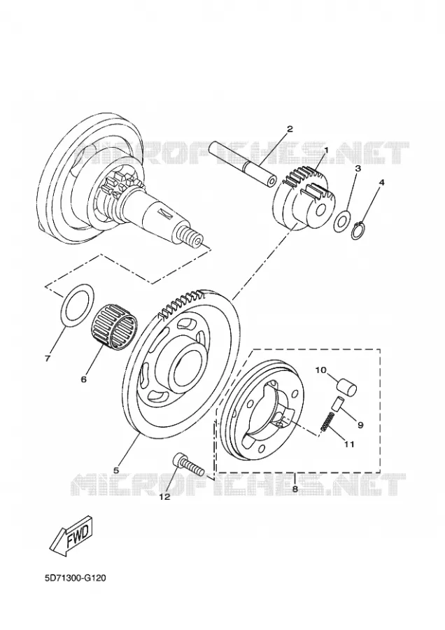 EMBRAYAGE DE DEMARREUR Yamaha MOTO 125 2011 R125  YZF-R125
