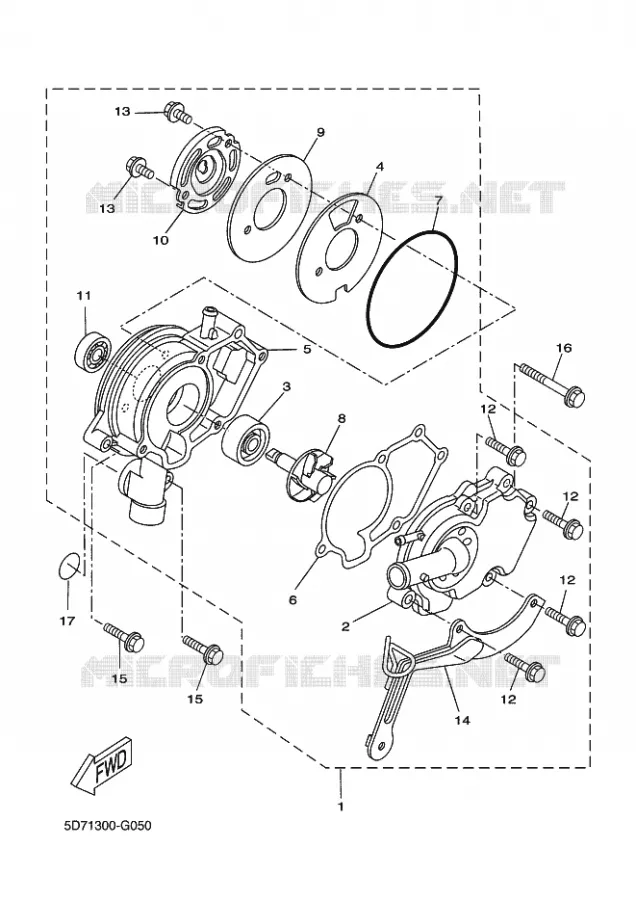 POMPE A EAU / DURITES Yamaha MOTO 125 2011 R125  YZF-R125
